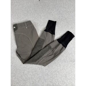Gutos Blakely Knee Patch Breeches Saddle Stitch Womens 28 Riding Pants Gray EUC